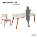 Ver imagem 5 de Sala de Jantar Mesa 180x80cm Tampo em MDF com Vidro 6 Cadeiras em Linho Ceci Yescasa Marrom/Marromis