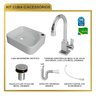 Kit Cuba Ro36 Cross com Torneira Luxo e Válvula Botão com Sifão e Flexível - 10