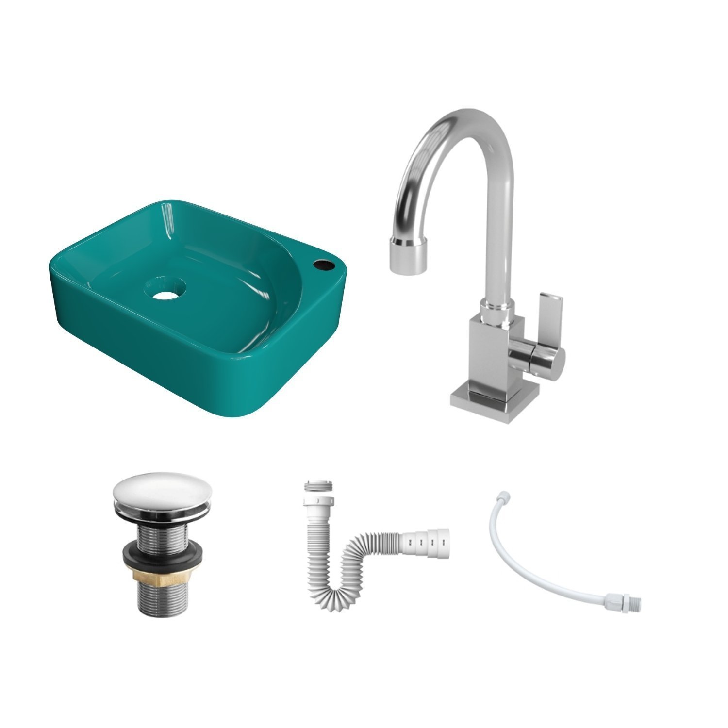 Kit Cuba Ro36 Cross com Torneira Luxo e Válvula Click com Sifão e Flexível - 3