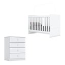Ver imagem 1 de Berço Nacional e Cômoda Infantil Labirinto Branco Brilho - Henn