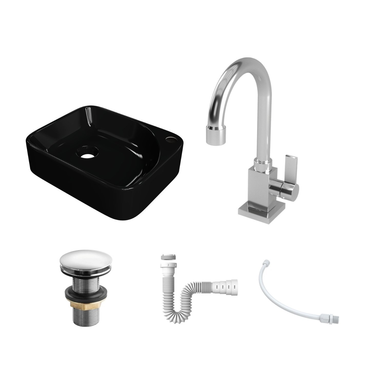 Kit Cuba Ro36 Cross com Torneira Luxo e Válvula Click com Sifão e Flexível - 3