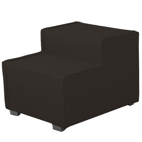 Escada Estofada 2 Degraus para Cachorro Gato e Maca de Estetica Suede Marrom