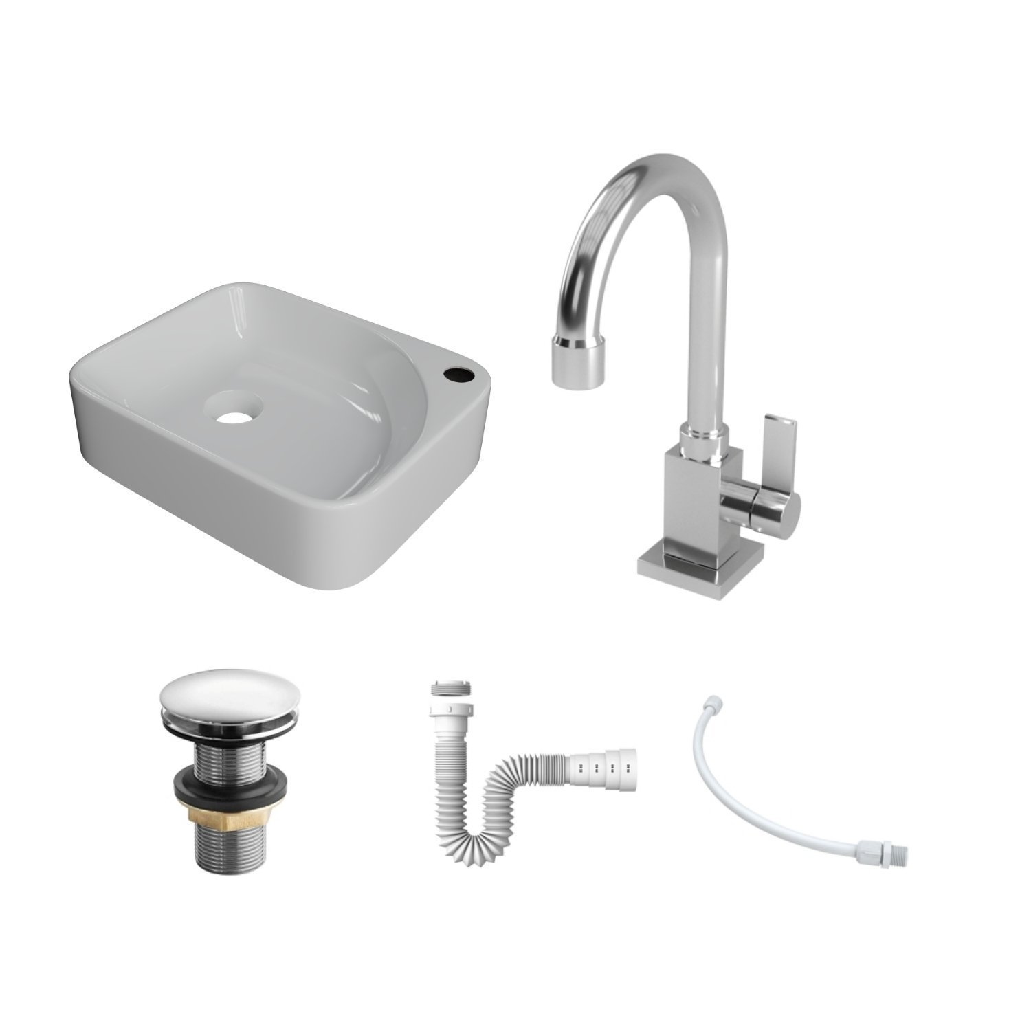 Kit Cuba Ro36 Cross com Torneira Luxo e Válvula Click com Sifão e Flexível - 3
