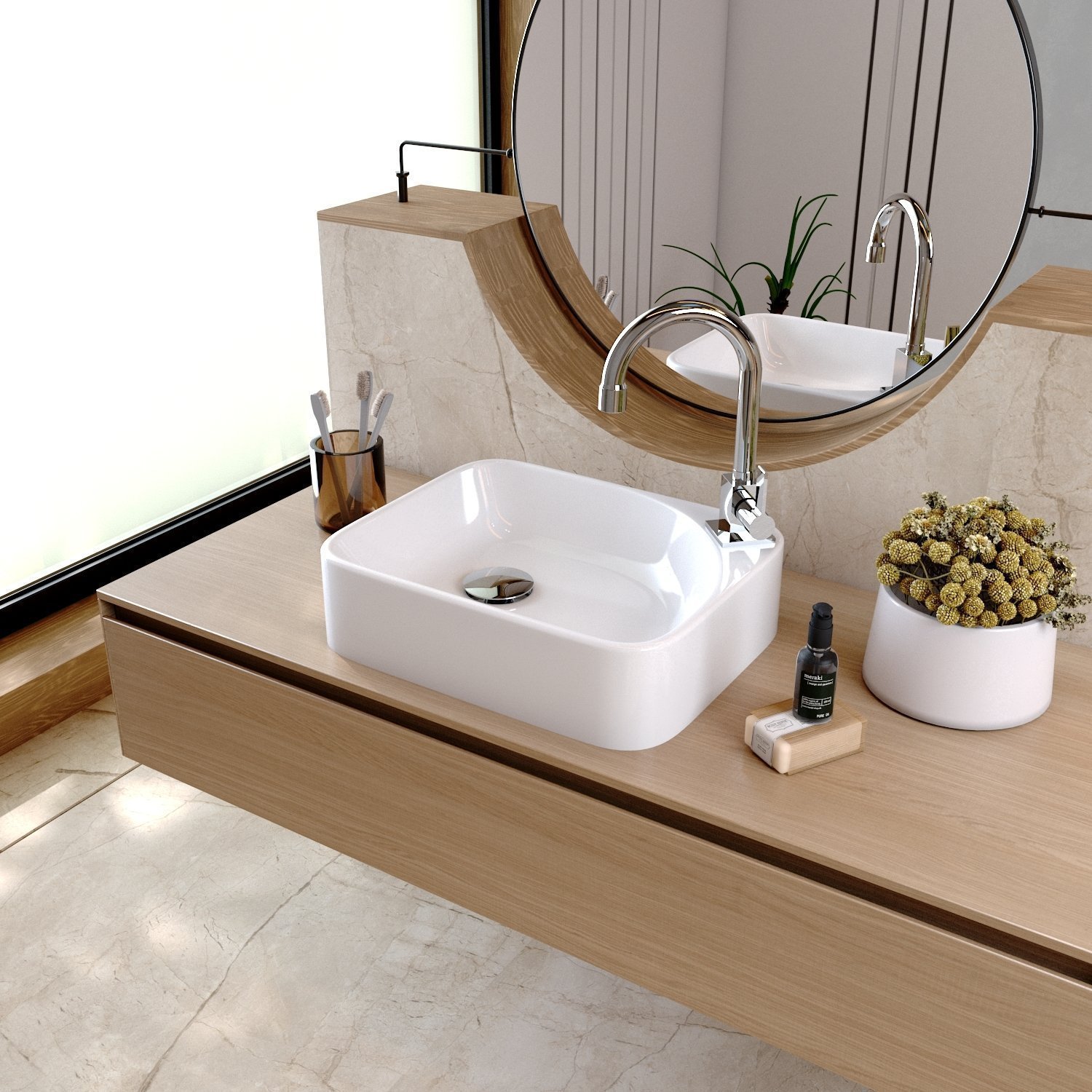 Kit Cuba Ro36 Cross com Torneira Luxo e Válvula Click com Sifão e Flexível - 1