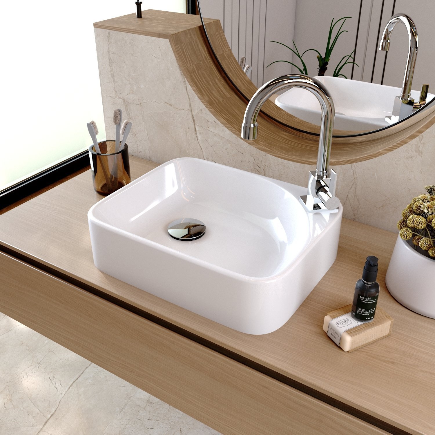 Kit Cuba Ro36 Cross com Torneira Luxo e Válvula Click com Sifão e Flexível - 11