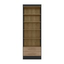 Ver imagem 2 de Livreiro com 2 Gavetas Qmovi Preto Fosco/carvalho Toque Rústico