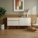 Ver imagem 5 de Aparador Buffet 161 cm 4 Portas 1 Gaveta Villa Ptl:Nature Off White