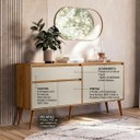 Ver imagem 4 de Aparador Buffet 161 cm 4 Portas 1 Gaveta Villa Ptl:Nature Off White