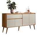 Ver imagem 1 de Aparador Buffet 161 cm 4 Portas 1 Gaveta Villa Ptl:Nature Off White