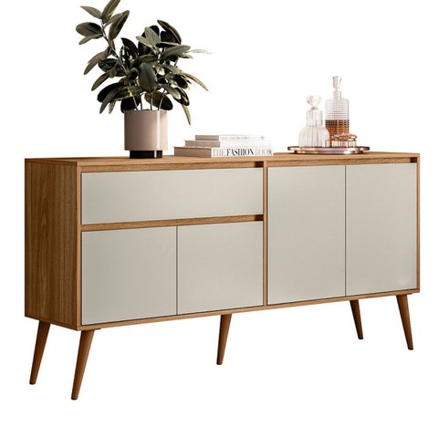 Aparador Buffet 161 cm 4 Portas 1 Gaveta Villa Ptl:Nature Off White