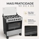 Ver imagem 6 de Fogão a Gás Delicato 6 Bocas com Forno 84 Litros Mesa em Aço Inox com Tampa de Vidro Clarice