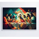 Ver imagem 1 de Quadro Jesus Cristo e a Última Ceia Decor&quadros Div017 90x60 Cm Adesivo Fotográfico