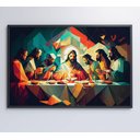 Ver imagem 3 de Quadro Jesus Cristo e a Última Ceia Decor&quadros Div017 90x60 Cm Adesivo Fotográfico