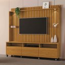Ver imagem 2 de Estante Home Ripado Absoluto para Tv até 65 Polegadas -2 Portas e Nicho com Leds -rodizio -carmolar: