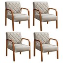 Ver imagem 1 de Kit 4 Poltronas Lara Cor:Linho Bege 140
