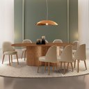 Ver imagem 1 de Conjunto para Sala de Jantar com 8 Cadeiras Ester Marrom/Turim/Imbuia