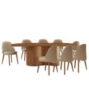 Ver imagem 2 de Conjunto para Sala de Jantar com 8 Cadeiras Ester Marrom/Turim/Imbuia