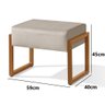 Puff Retangular 59cm Decoração Sala Recepção Reforçado Pes Dourado Cor:areia - 3