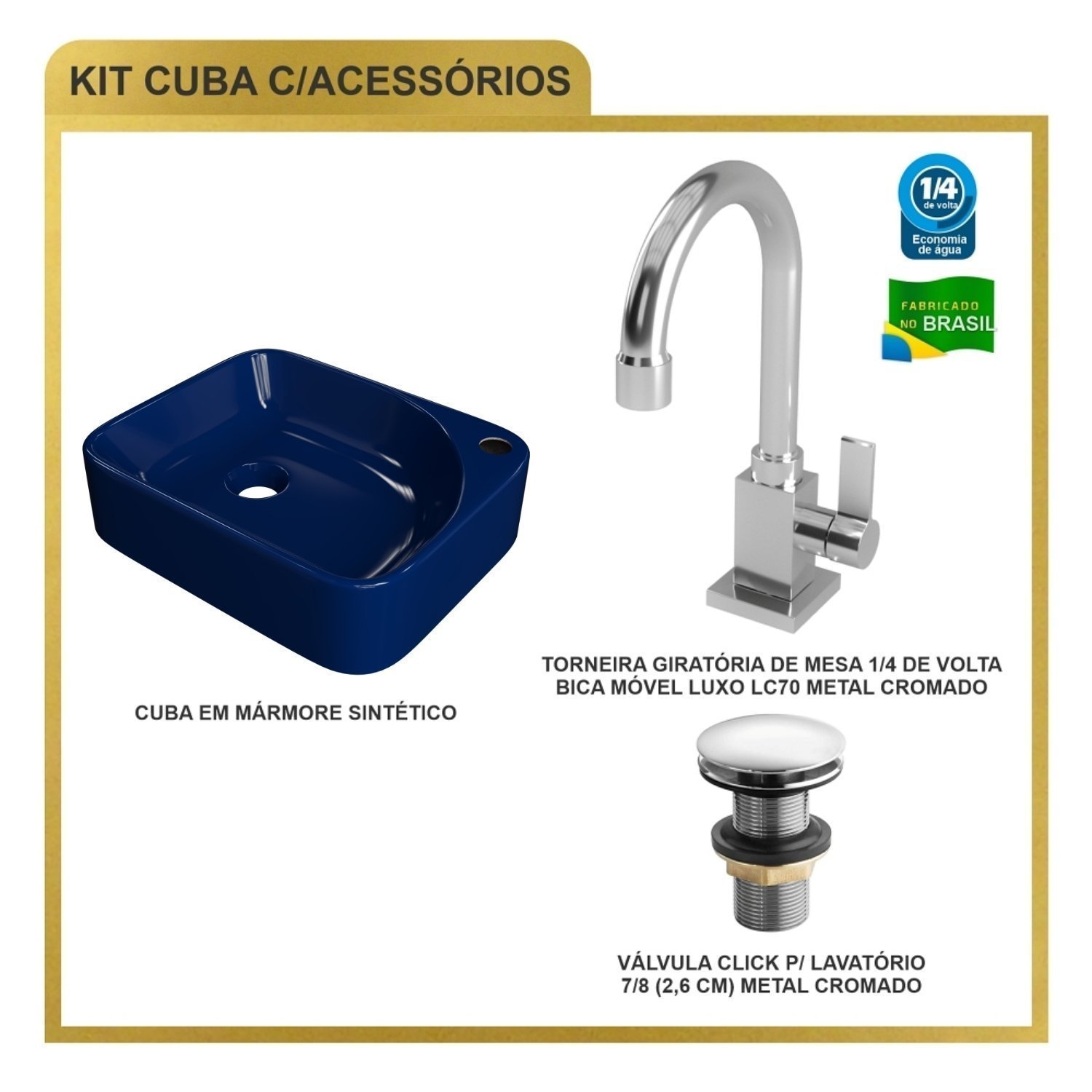 Kit Cuba Ro36 Cross com Torneira Luxo e Válvula Click - 8