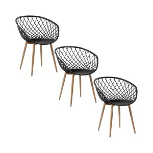 Cadeira Clarice Nest Wood com Apoio de Braço - Preto - 3