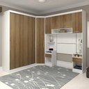 Ver imagem 1 de Guarda Roupa Solteiro Modulado Cp08 Taiga Branco L01 - Mpozenato