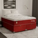 Ver imagem 7 de Cama Box Baú Queen + Colchão Comfort Class Pillow Top Vinho/suede Vinho