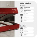 Ver imagem 3 de Cama Box Baú Queen + Colchão Comfort Class Pillow Top Vinho/suede Vinho