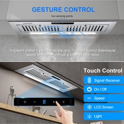 Coifa Embutida Amzchef 30" 900 Cfm com Controle de Gestos e 9 Velocidades - 2