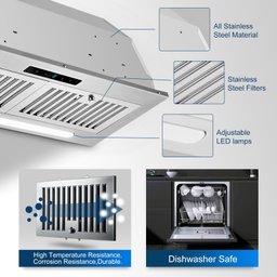 Coifa Embutida Amzchef 30" 900 Cfm com Controle de Gestos e 9 Velocidades - 3
