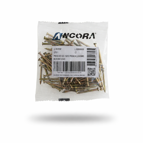 Prego de Aço (Cento) Ancora 15x15 - 2,5x30mm