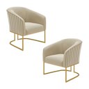 Ver imagem 1 de Kit 02 Poltrona Decorativa Glow Veludo Base Aço Zahav