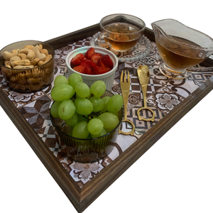 Bandeja Estampada para Café da Manhã: Azulejo de Cacau