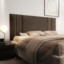 Ver imagem 2 de Painel Cabeceira Itália Box Casal 1,40cm - Suede Marrom