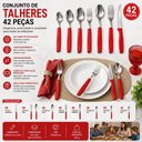 Ver imagem 4 de Talheres Conjunto de 42 Peças Vermelho com Inox New Caprese