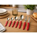 Ver imagem 1 de Talheres Conjunto de 42 Peças Vermelho com Inox New Caprese