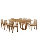 Ver imagem 2 de Sala de Jantar Mesa Flora 220cm Tampo Laminado Barril com 8 Cadeiras Bella