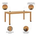 Ver imagem 3 de Mesa de Madeira 180cm 8 Lugares Floris Carvalho F07 - Mpozenato