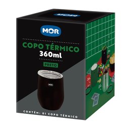 Copo Térmico Preto 360ml - 12