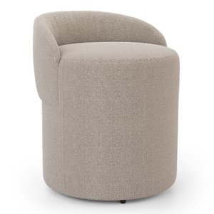 Puff Banqueta Living Gaia Orgânico com Encosto Baixo Bouclê Bege - Desk Design
