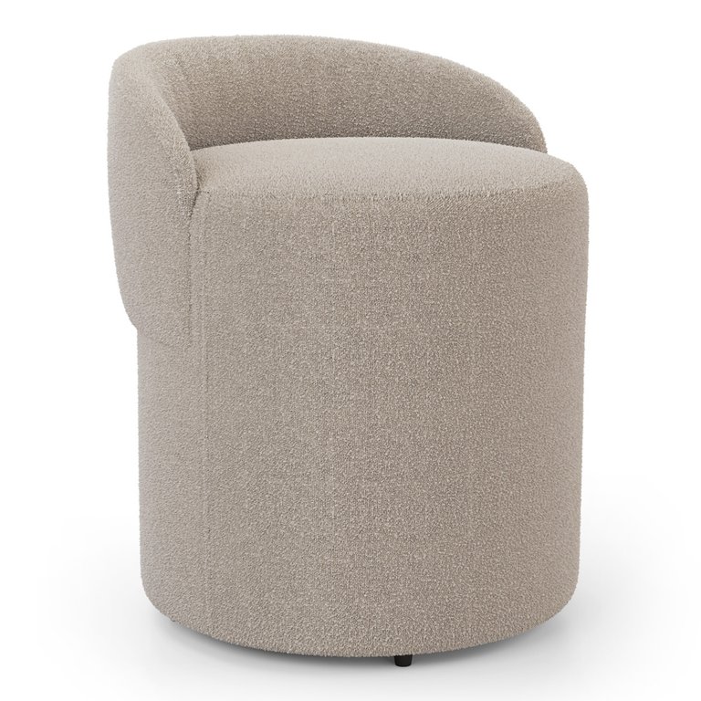 Puff Banqueta Living Gaia Orgânico com Encosto Baixo Bouclê Bege - Desk Design