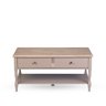 Mesa de Centro 2 Gavetas Tampo de Madeira Maciça Escovada Pés Torneados Louise - 2