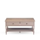 Ver imagem 2 de Mesa de Centro 2 Gavetas Tampo de Madeira Maciça Escovada Pés Torneados Louise