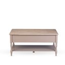 Ver mais imagens de Mesa de Centro 2 Gavetas Tampo de Madeira Maciça Escovada Pés Torneados Louise