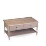 Mesa de Centro 2 Gavetas Tampo de Madeira Maciça Escovada Pés Torneados Louise - 5