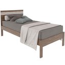 Ver imagem 4 de Cama Solteiro com Cabeceira Rafaela MDP-BP Nogal-Branco Tecnomobili