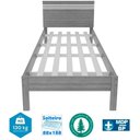 Ver imagem 6 de Cama Solteiro com Cabeceira Rafaela MDP-BP Nogal-Branco Tecnomobili