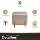 Ver imagem 3 de Puff Retangular Pé de Madeira Decorativo para Sala Orgânico Confortável e Reforçado Bouclé