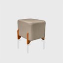 Ver imagem 5 de Puff Retangular Pé de Madeira Decorativo para Sala Orgânico Confortável e Reforçado Bouclé