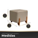 Ver imagem 6 de Puff Retangular Pé de Madeira Decorativo para Sala Orgânico Confortável e Reforçado Bouclé