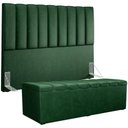 Ver imagem 1 de Kit Cabeceira Cama Box Casal King 195cm com Calçadeira Baú Dália W01 Couríssimo Verde Musgo -